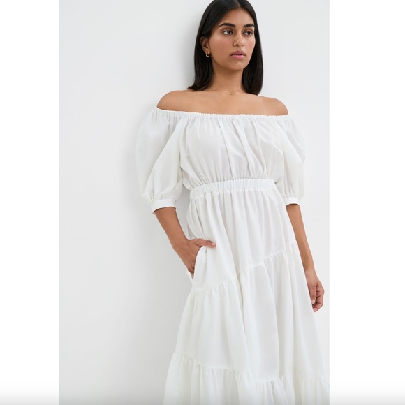 NEW Marcella NYC Off Shoulder Bleecker Dress — White, XS - Picture 8 of 12